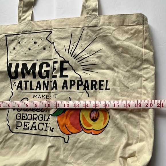 Maxi Canvas Tote Bag Georgia Peach Large Totebag Umgee NWOT - Picture 10 of 13